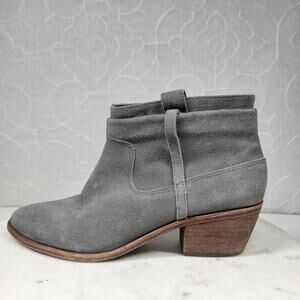Joie Ajax Ankle Boots Booties Womens 38 US 8 Gray Suede Leather Slouch Slip On